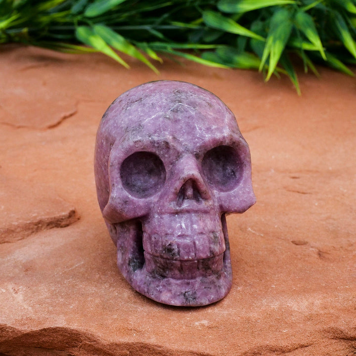 Olivenorma Lepidolite Crystal Skull Decoration