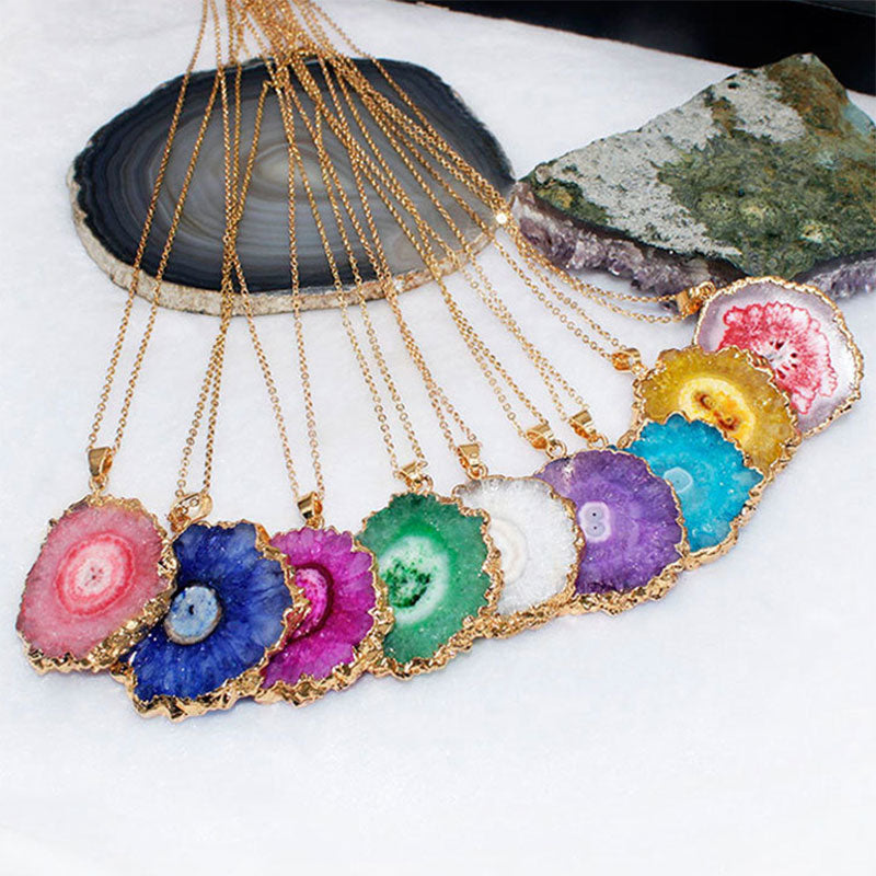 Olivenorma Natural Crystal Geode Pendant - image 17