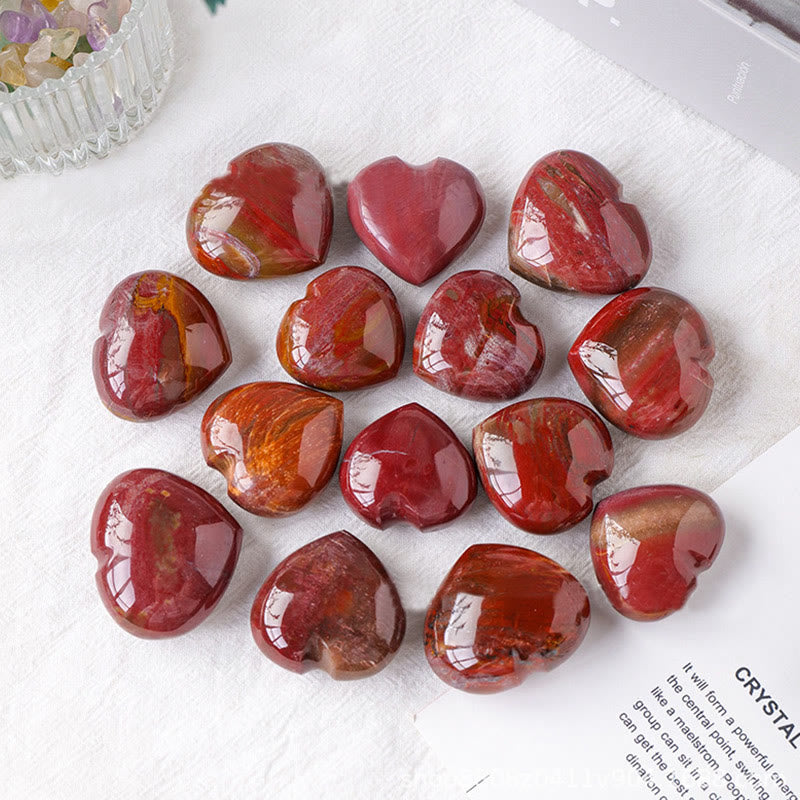 Olivenorma Red Agate Polished Play Stone Crystal Heart