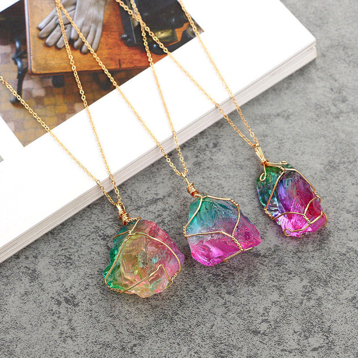 Olivenorma Vintage Fluorite Gemstone Necklace