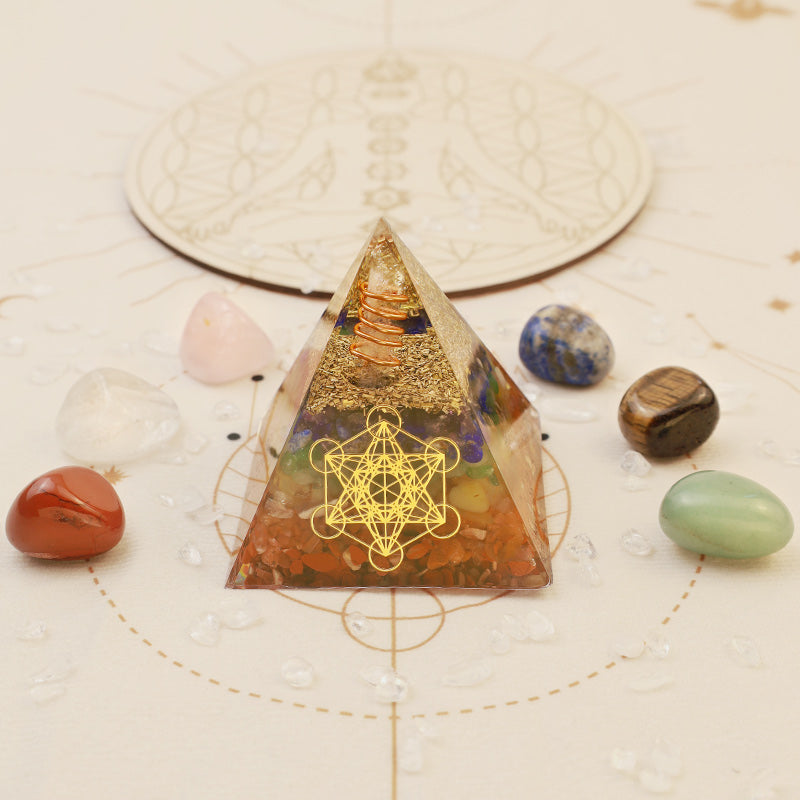 Olivenorma Chakra Metatron's Cube Healing Orgone Pyramid