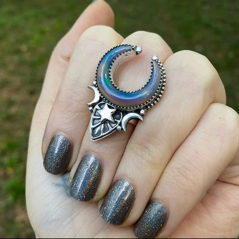 Olivenorma Vintage Moonstone Water Drop And Moon Necklace