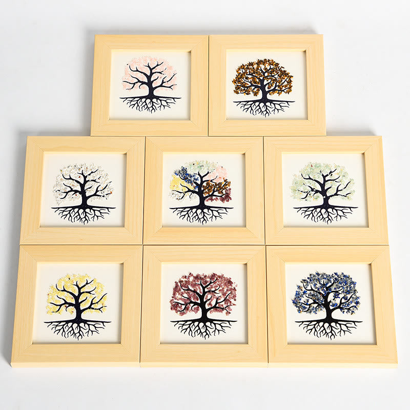 Olivenorma Natural Crystal Gravel Tree Of Life Photo Frame Decoration