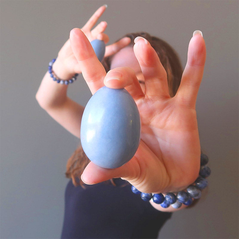 Easter Angelite Guardian Angel Crystal Egg