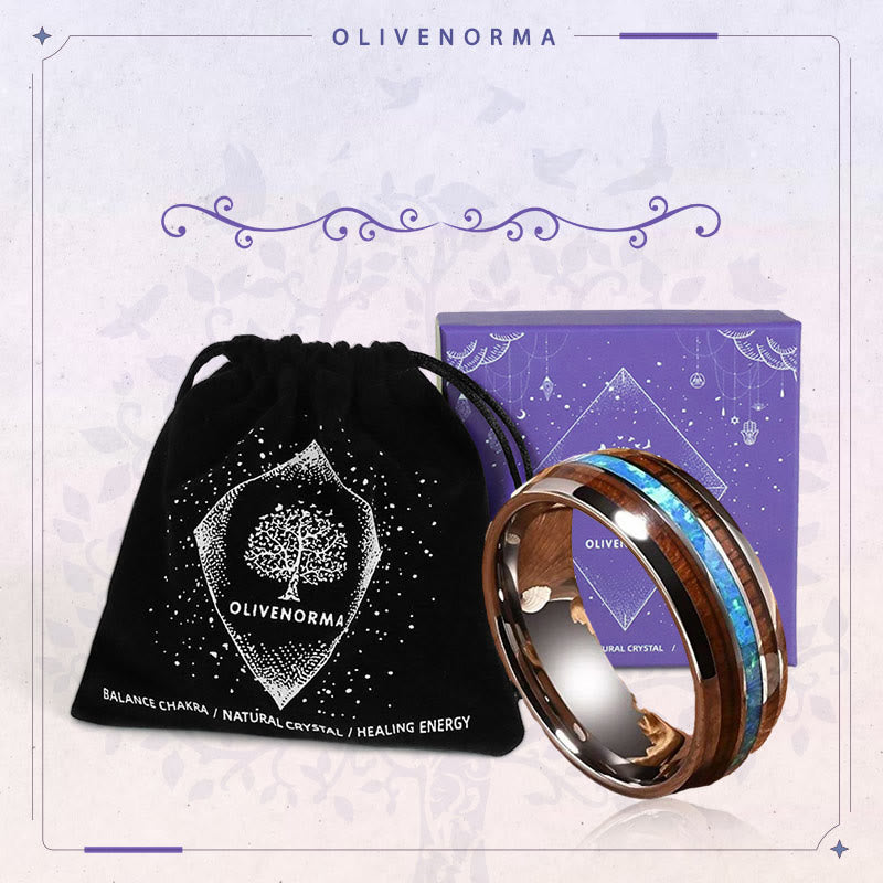 FREE Today: Koa Wood and Abalone Shell Tungsten Ring - image 1