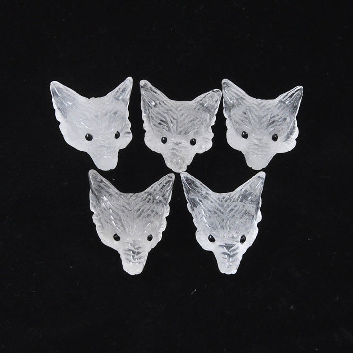 Olivenorma Natural Crystal Carved Wolf Head Accessory Gemstone Decoration - Clear Crystal - image 2