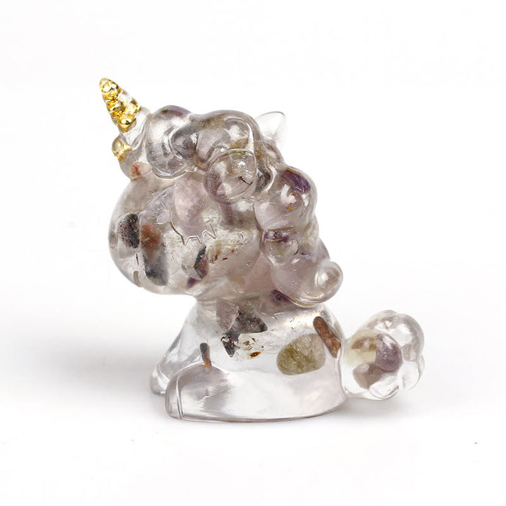 Olivenorma Crystal Unicorn Gemstone Decoration - Ghost Stone - image 49