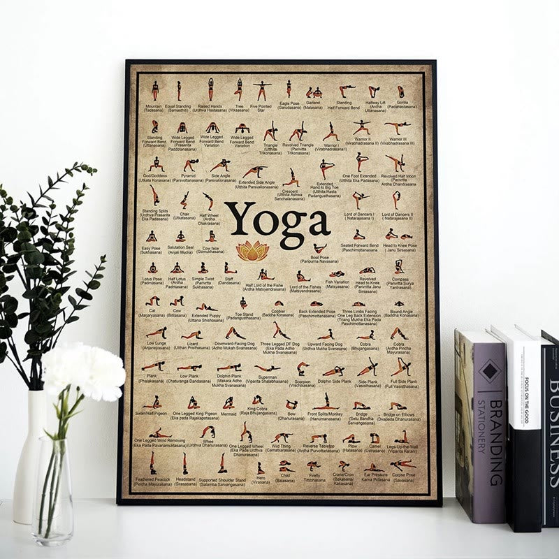 Olivenorma Gym Yoga Chart Pose Home Poster