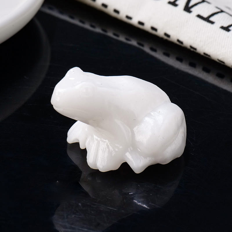Olivenorma Serene Spirit Gemstone Frog Gemstone Decoration - White Jade - With Card - image 11