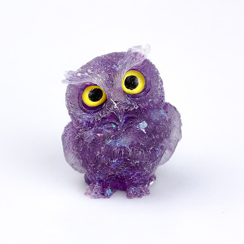 Olivenorma Wise Guardian Crystal Owl  Figurine Gemstone Decoration - Amethyst+Sequins - 2.28''(L) * 1.89''(W) * 1.53''(H) - image 47