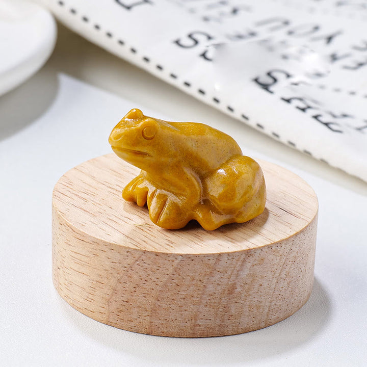 Olivenorma Serene Spirit Gemstone Frog Gemstone Decoration - Yellow Jade - With Card - image 19