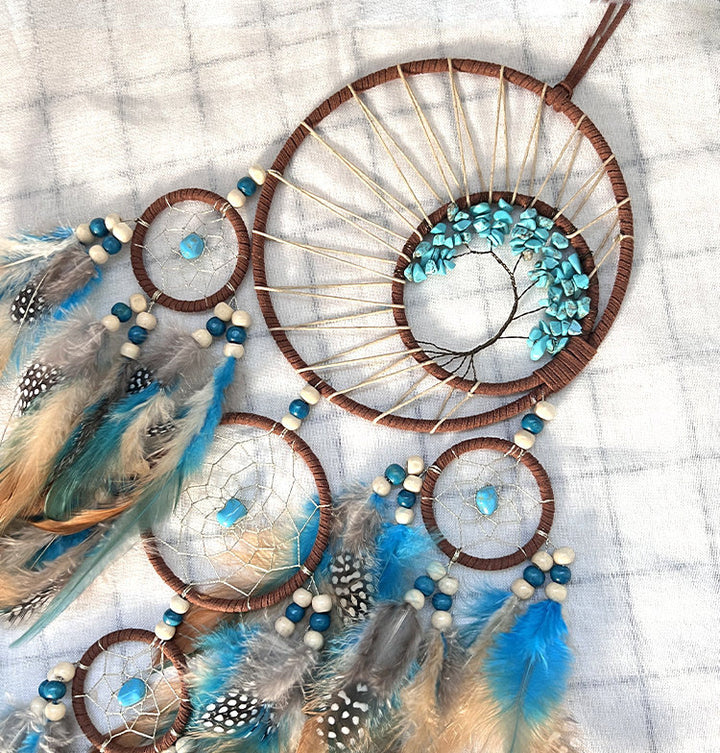 Olivenorma Turquoise Tree of Life Feather Dream Catcher