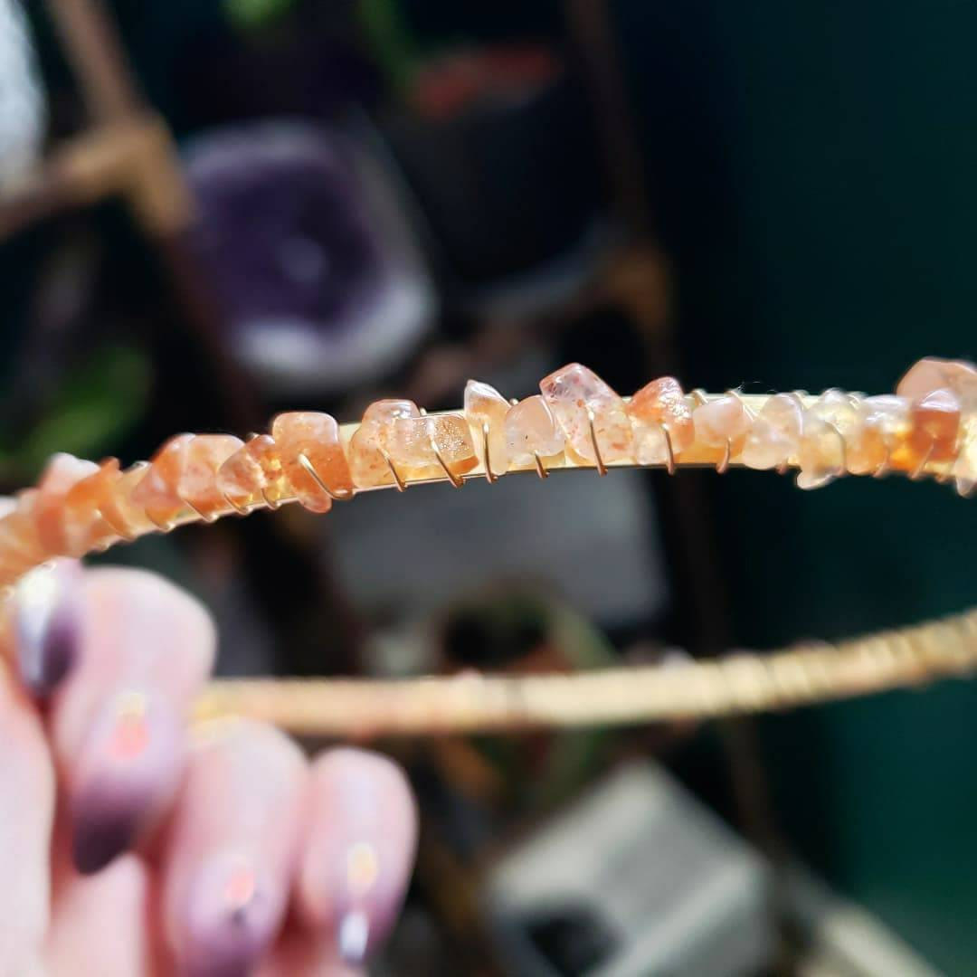 Olivenorma Pink Crystal Sun Stone Festival Boho Crystal Crown
