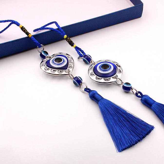 Olivenorma Blue Evil Eye Tassel Car Ornament