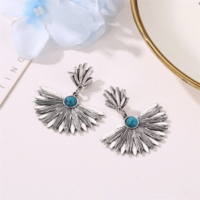 Olivenorma "Beauty And Strength" Vintage Sector Turquoise Earrings