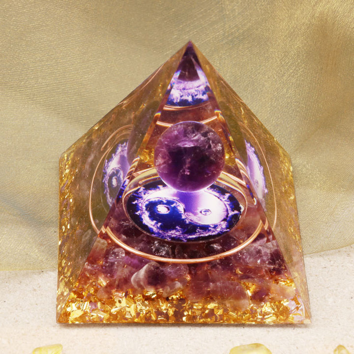 Olivenorma Amethyst Healing Orgone Pyramid