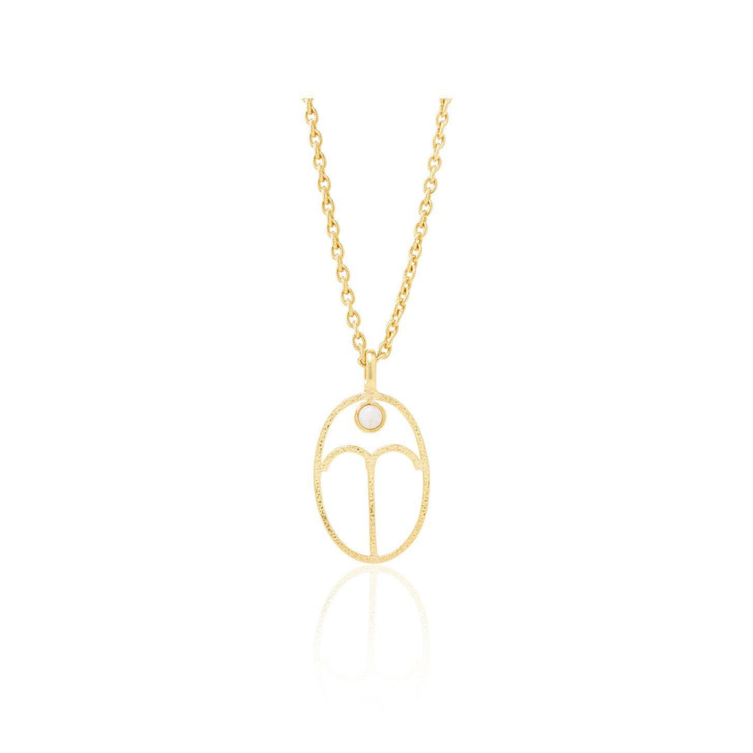 Olivenorma Hollow Zodiac Rune Birthstone Necklace