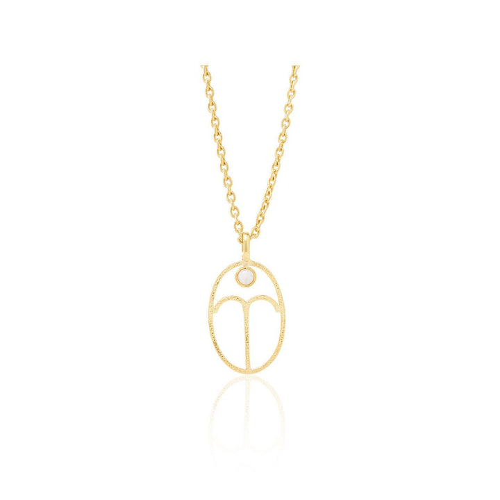 Olivenorma Hollow Zodiac Rune Birthstone Necklace