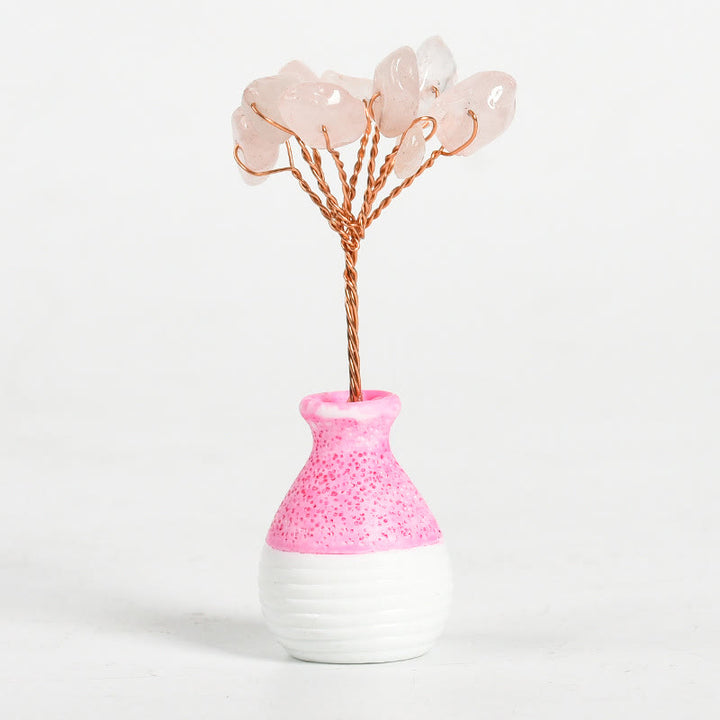 Olivenorma Crystal Tree of Life Pink Vase Gemstone Decoration - image 6