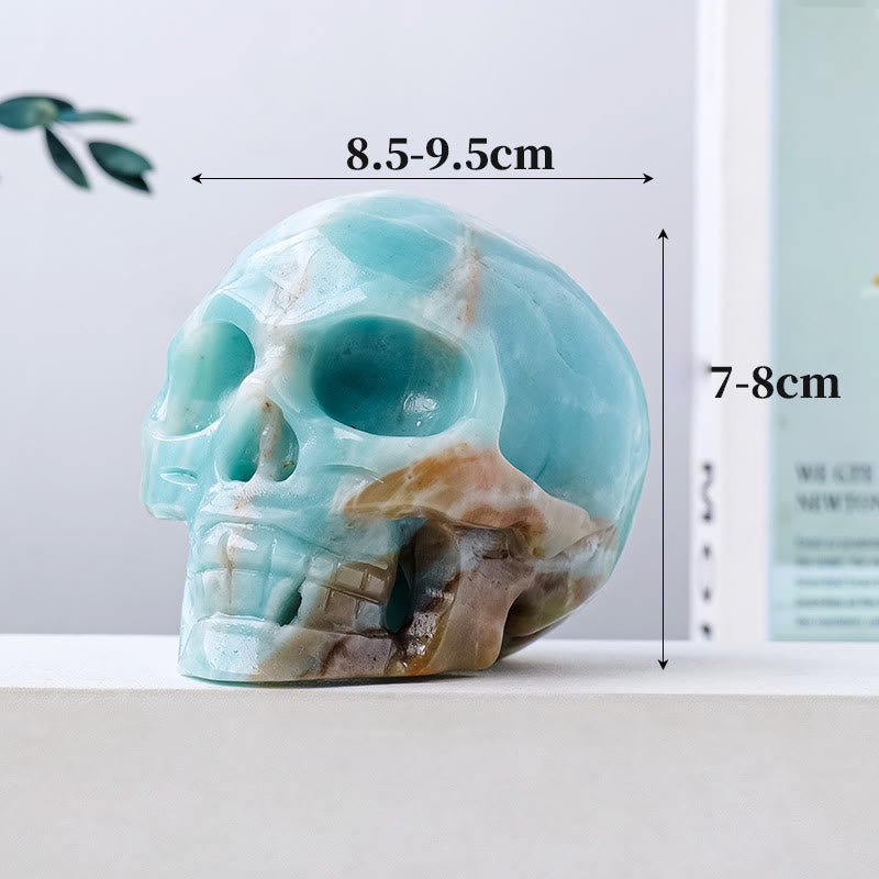 Olivenorma Natural Amazonite Gemstone Decoration Crystal Skull