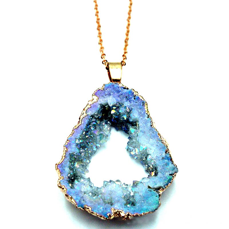 Natural Crystal Geode Pendant