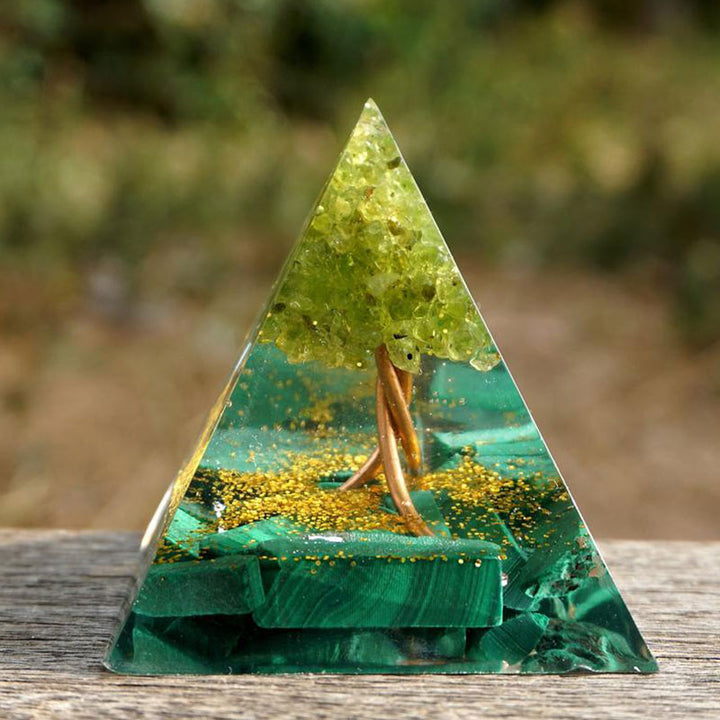 FREE Today: Sacred Heart Forest Malachite & Peridot Orgone Pyramid - image 3