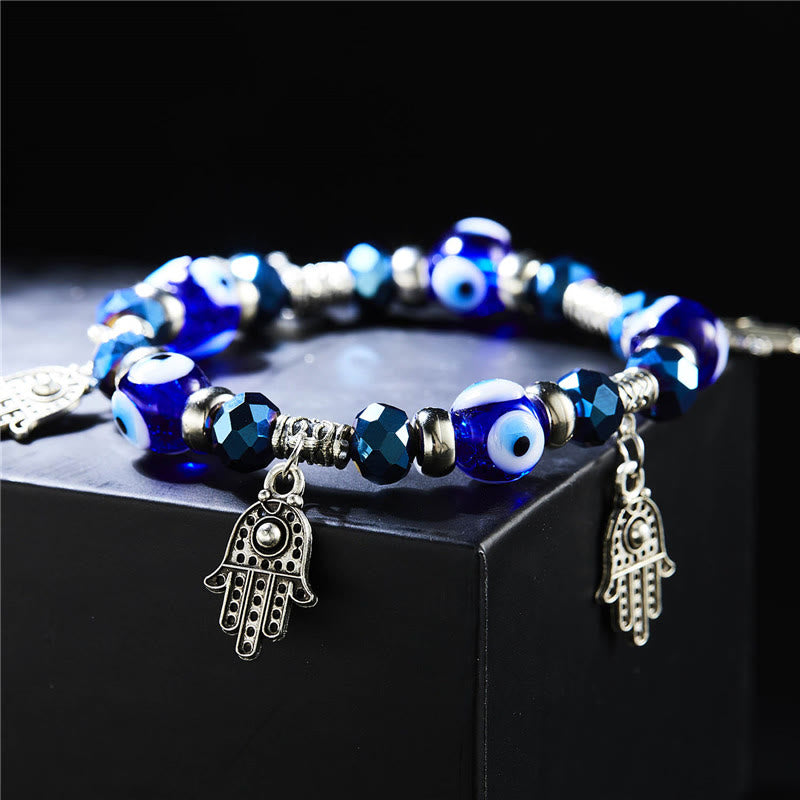 Olivenorma Evil Eye Hamsa Pendant Epoxy Zircon Bracelet