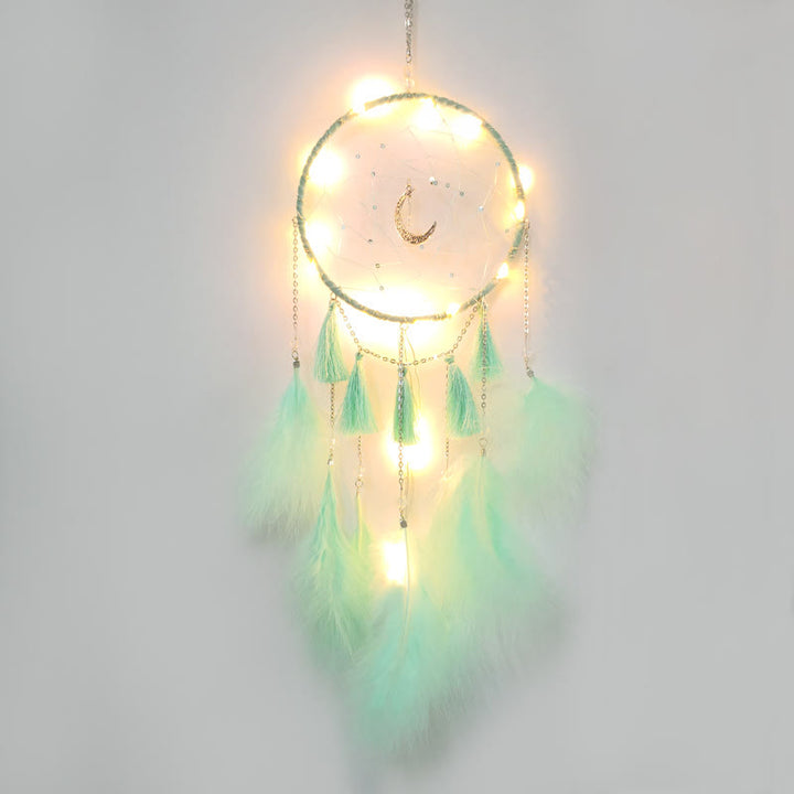 Olivenorma Fairy White Feather Moon Pendant Dream Catcher - image 9