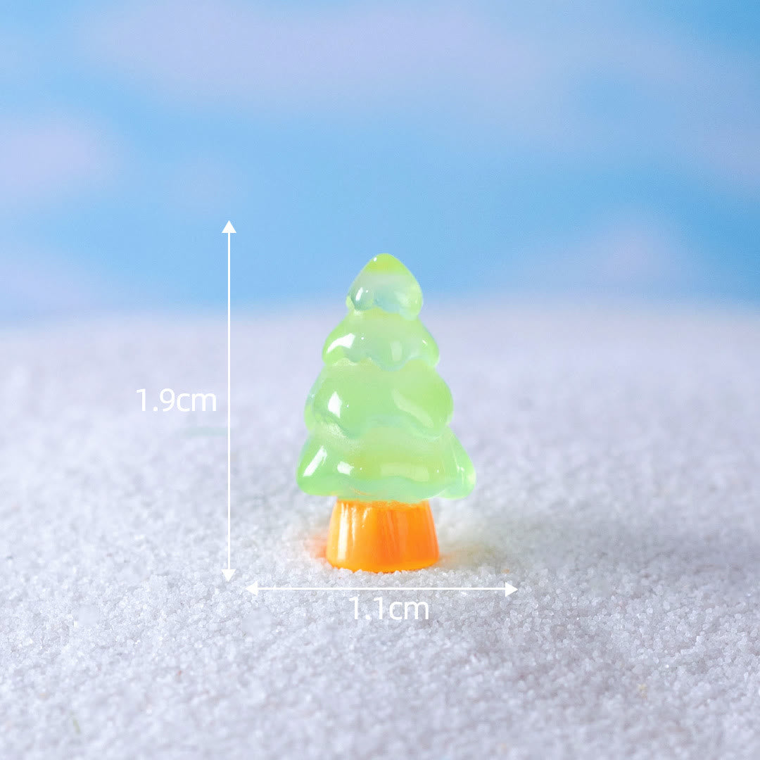 Olivenorma 5Pcs Crystal Mini Christmas Tree Sculpture Gemstone Decoration