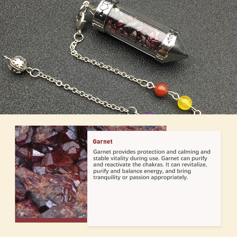 Chakra Colored Crystal Meditation Pendulum