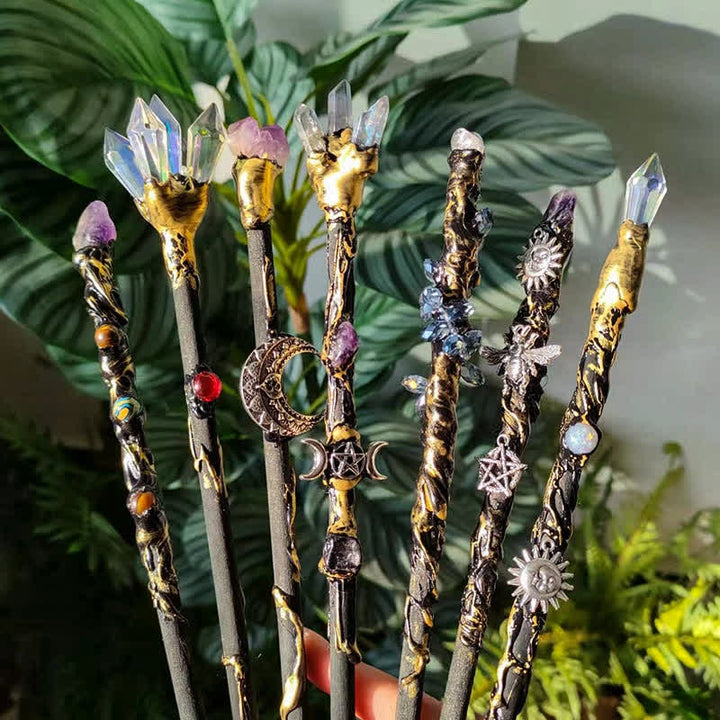 Olivenorma Moon And Sun Fairy Crystal Wands