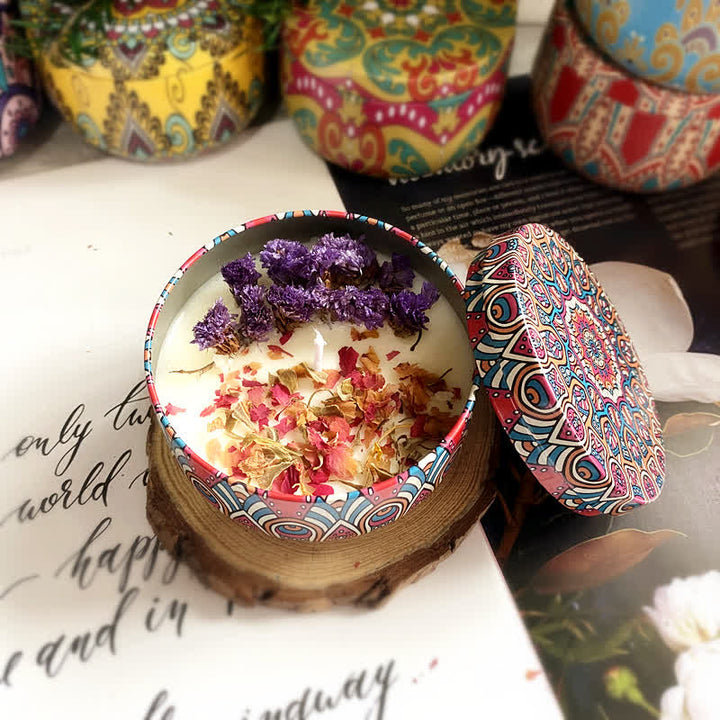 Natural Dried Flower Aromatherapy Candle