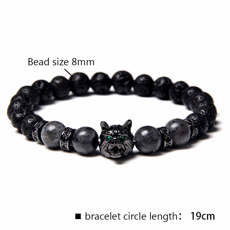 Black Tourmaline Wolf Bracelet - image 1