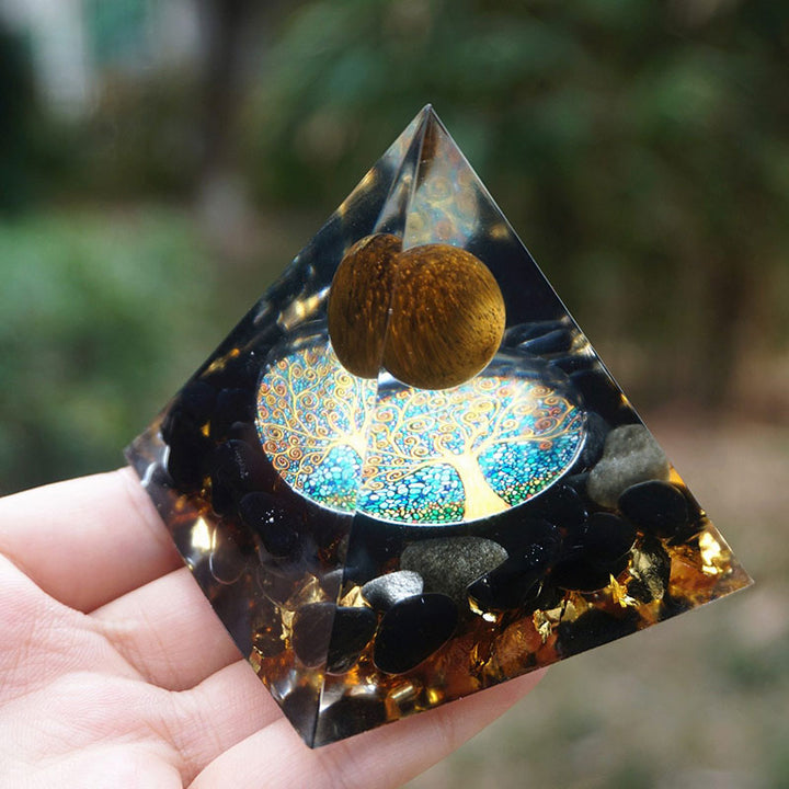FREE Today: Guardian's Flame-Tiger Eye & Obsidian Protection Orgone Pyramid - image 3
