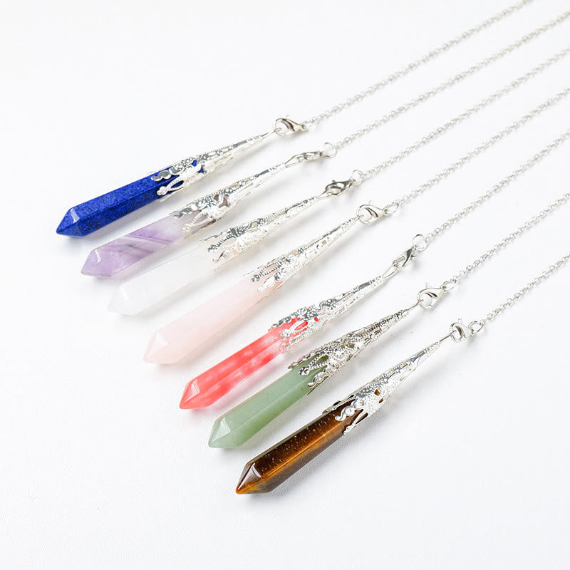 Olivenorma Natural Crystal Golden Silver Copper Chain Pendulum