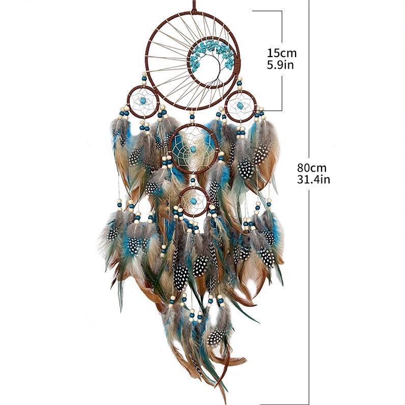 Olivenorma Turquoise Tree of Life Feather Dream Catcher