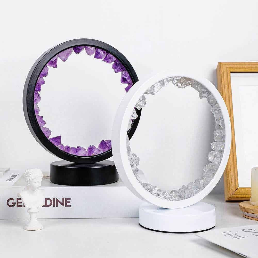 Olivenorma Natural "Amethyst Crystal Cluster Zen Light" Lamp Lights LED Decoration Rechargeable - image 6
