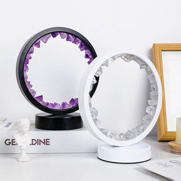 Olivenorma Natural "Amethyst Crystal Cluster Zen Light" Lamp Lights LED Decoration Rechargeable - image 6