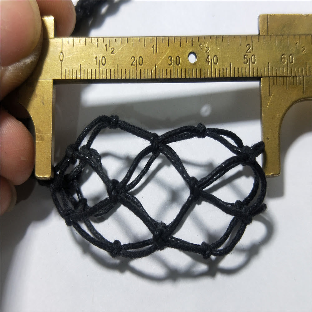 Olivenorma Handwoven Extra Large 5.5cm Adjustable Necklace Mesh Bag
