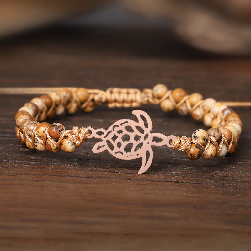 Natural Stone Turtle Bracelet
