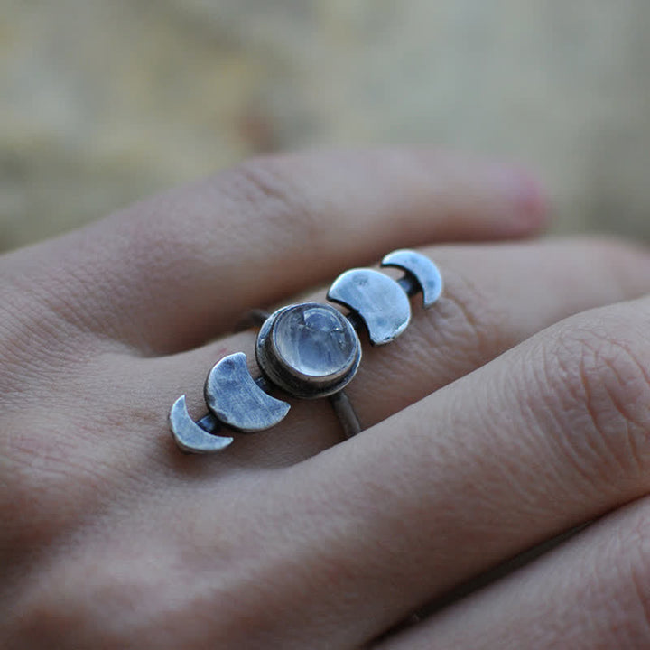 Olivenorma Crescent Moonstone Feminine Energy Ring