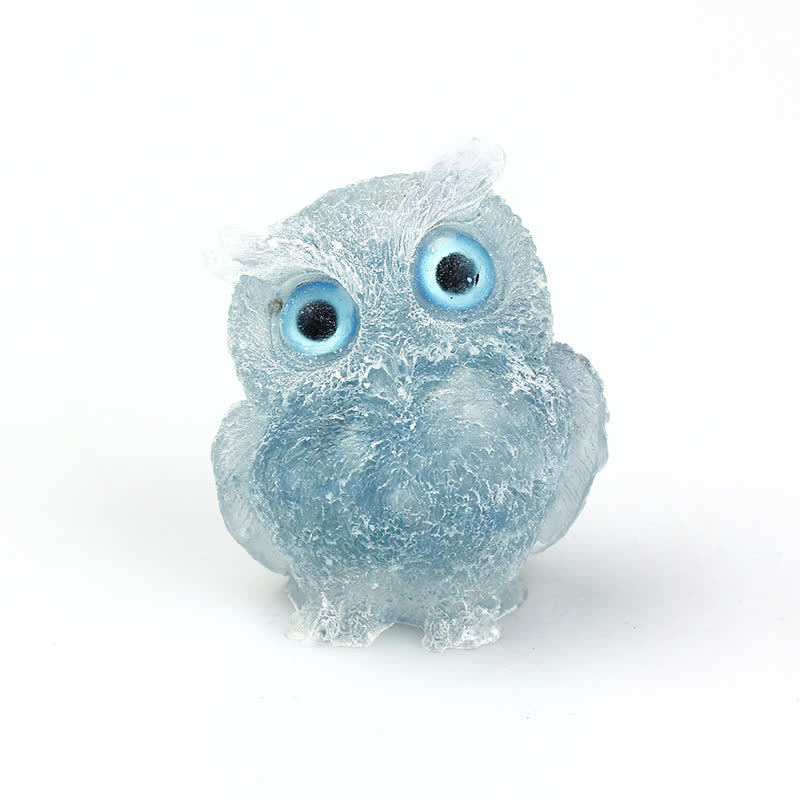 Olivenorma Natural Crystal Owl Gemstone Decoration