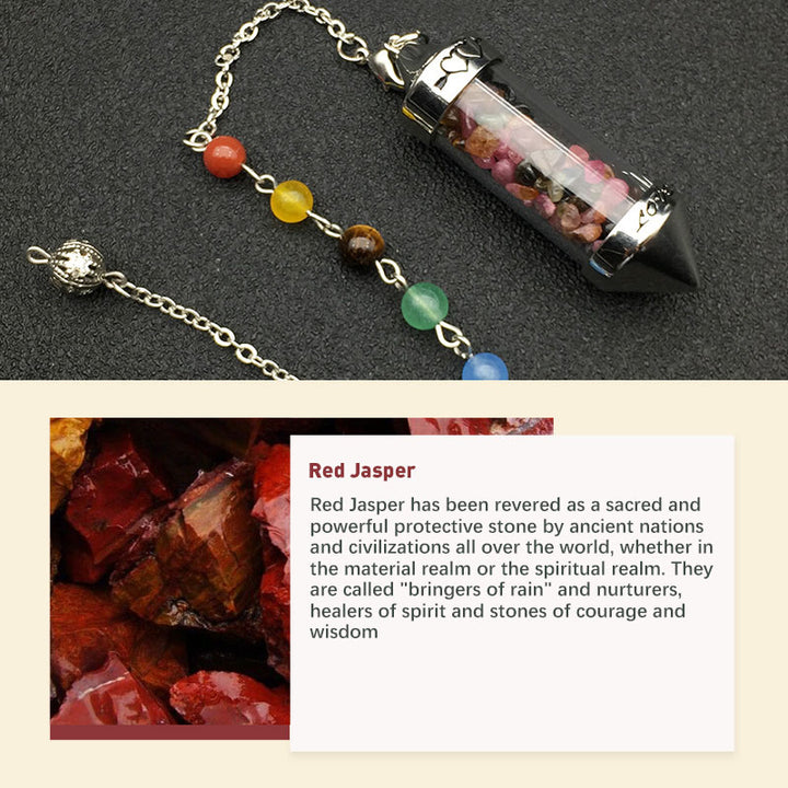 Chakra Colored Crystal Meditation Pendulum