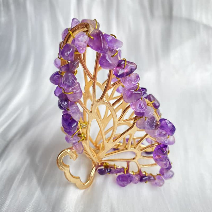 Amethyst Or Rose Quartz Butterfly Shape Hairpin