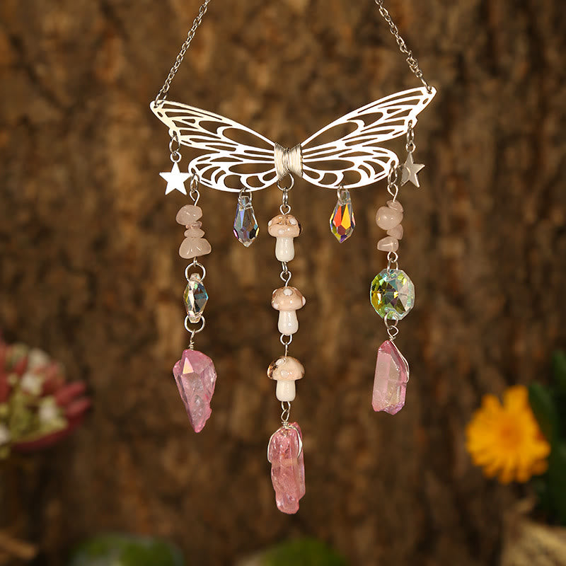 Olivenorma Crystal Butterfly Wings Sunshine Catcher Wind Chime