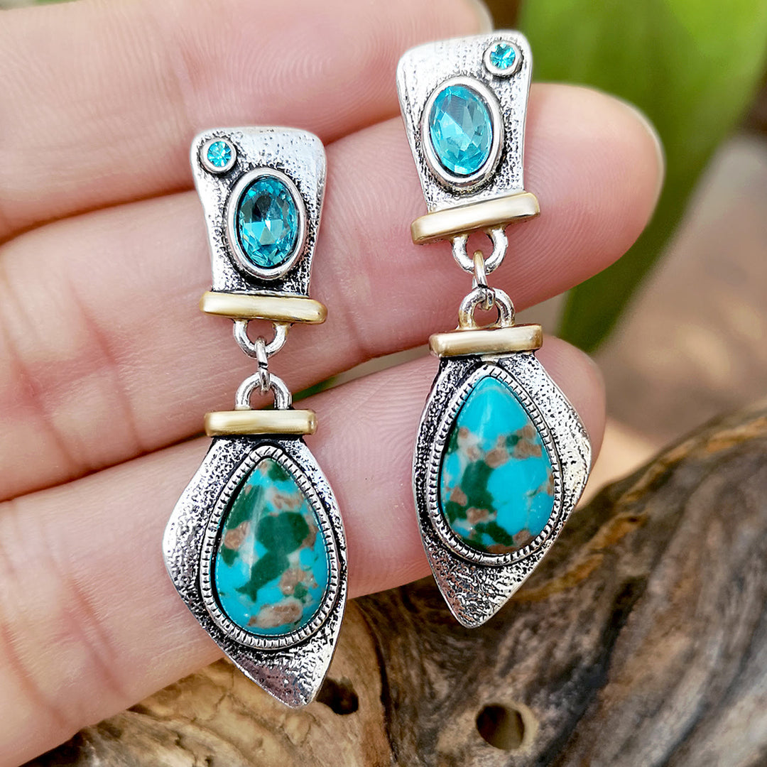 Olivenorma Emperor Stone Blue Topaz Earrings - Emperor Stone&Blue Topaz - image 0