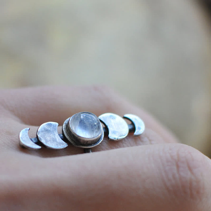 Olivenorma Crescent Moonstone Feminine Energy Ring