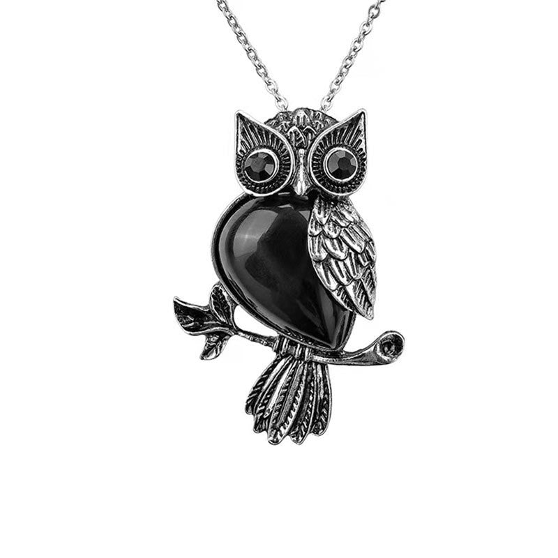 Olivenorma Natural Stone Owl Necklace