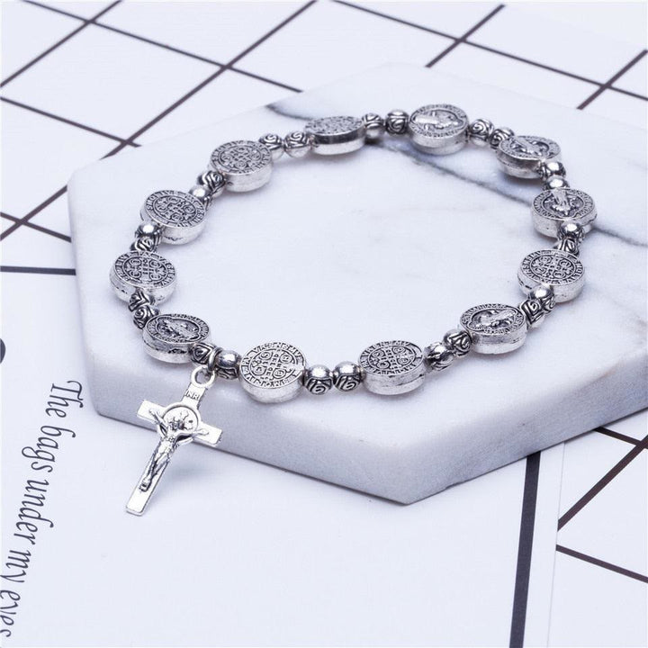 Olivenorma Golden Silver Colorm Jesus Christianity Cross Bracelet