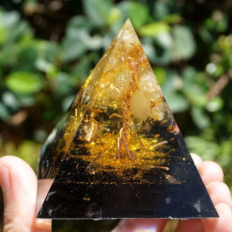 Olivenorma Citrine Obsidian Tree Of Life Orgone Pyramid – us.olivenorma